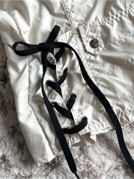 Vintage CNC Costume National White Asymmetric Zip Moto/Windbreaker Jacket - Picture 7 of 12